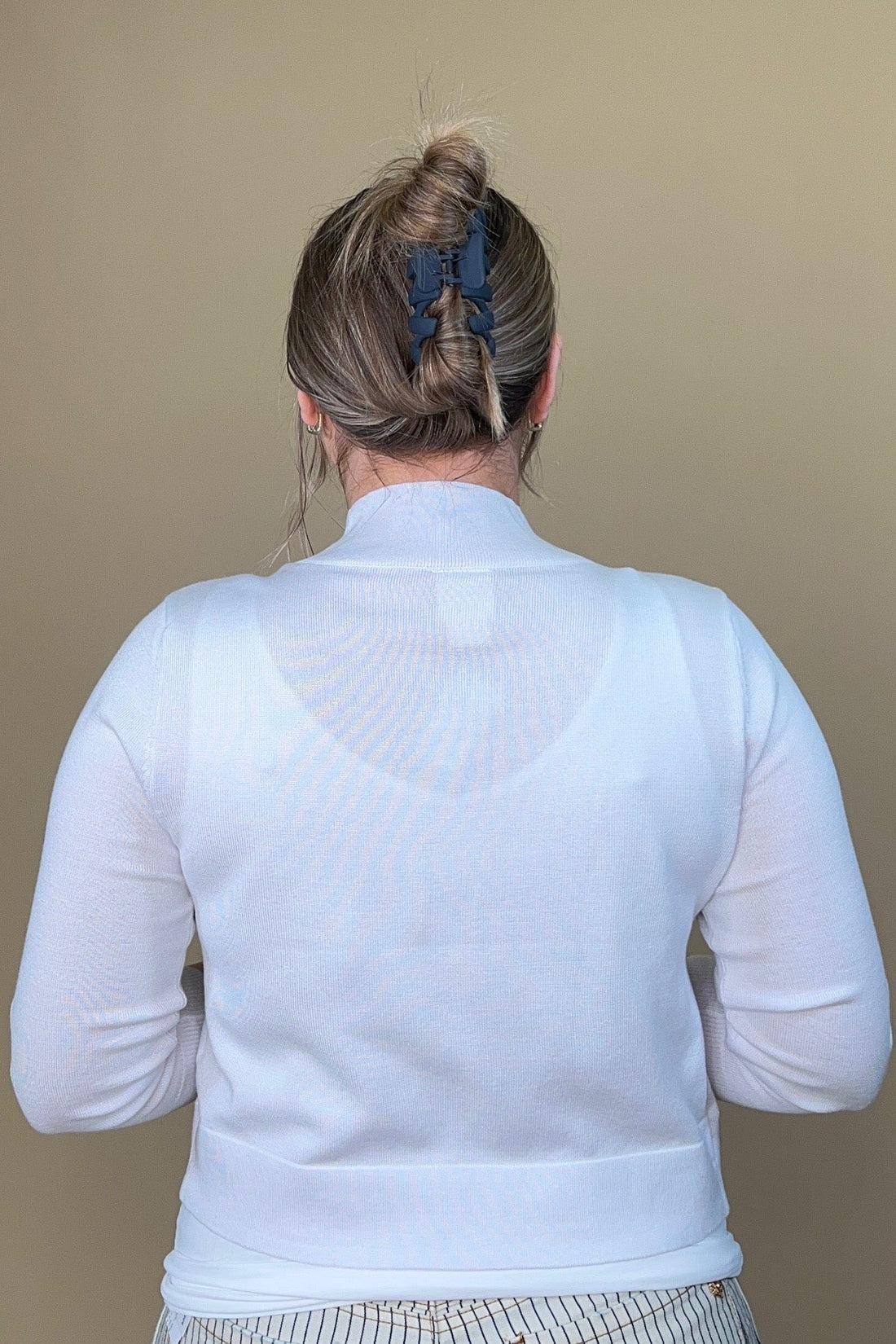 3/4 Sleeve Shawl Cardigan - White OUTFIT COMPLETER ZAC &amp; RACHEL 