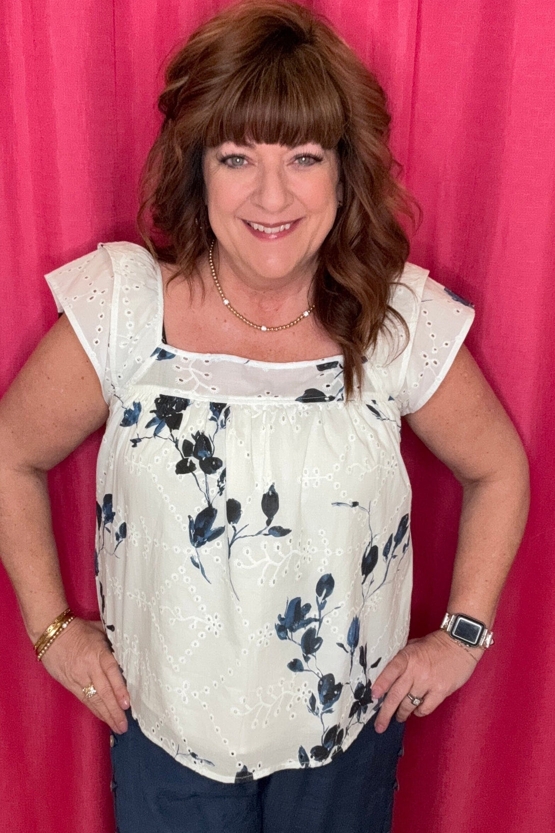 Short Sleeve Square Neck Woven Blouse MISSY TOP SPECIAL LIVERPOOL 