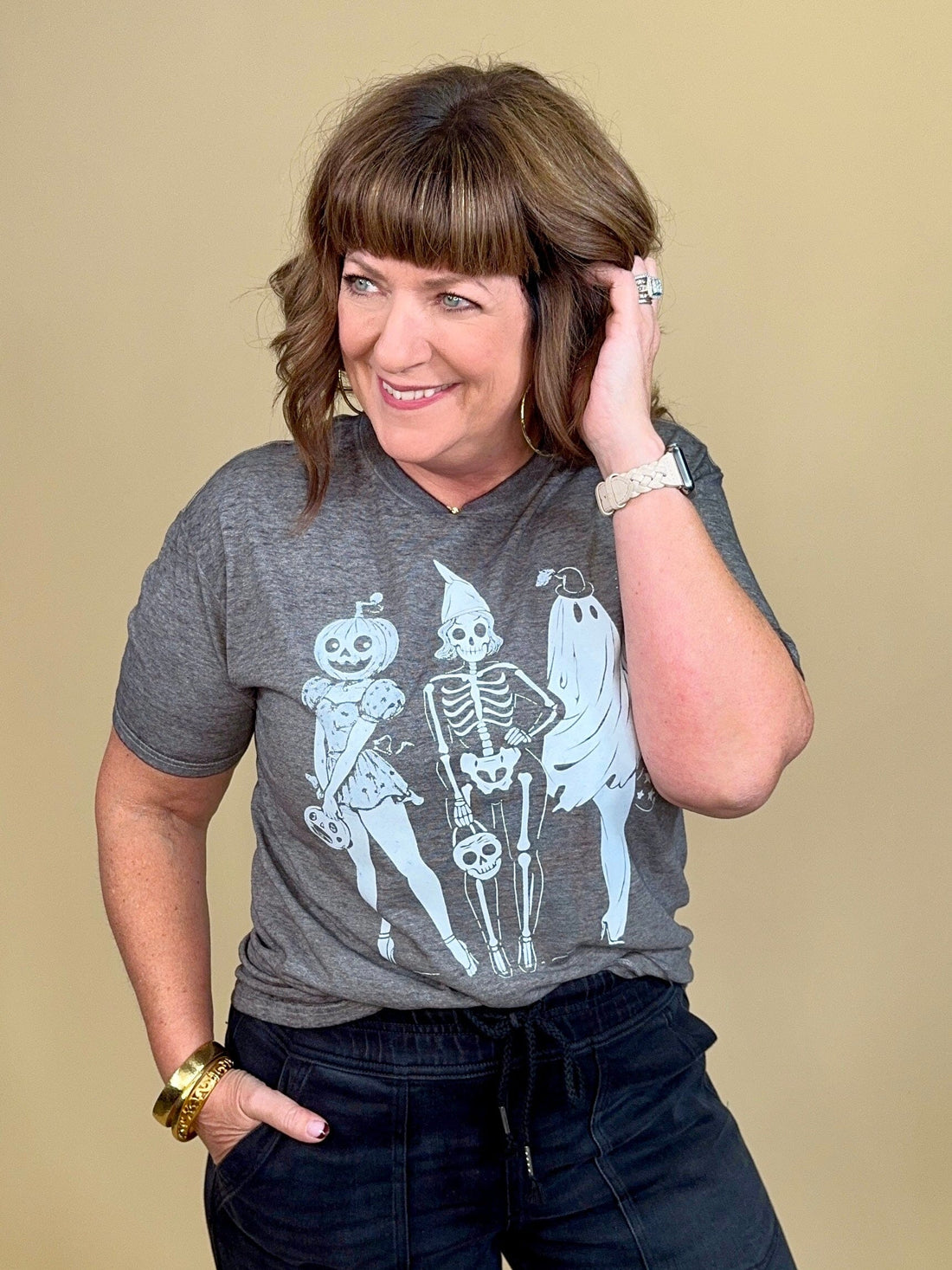 Spooky Party Girls Graphic Tee MISSY BASIC KNIT:~~Unassigned~~ SUGAR STITCH