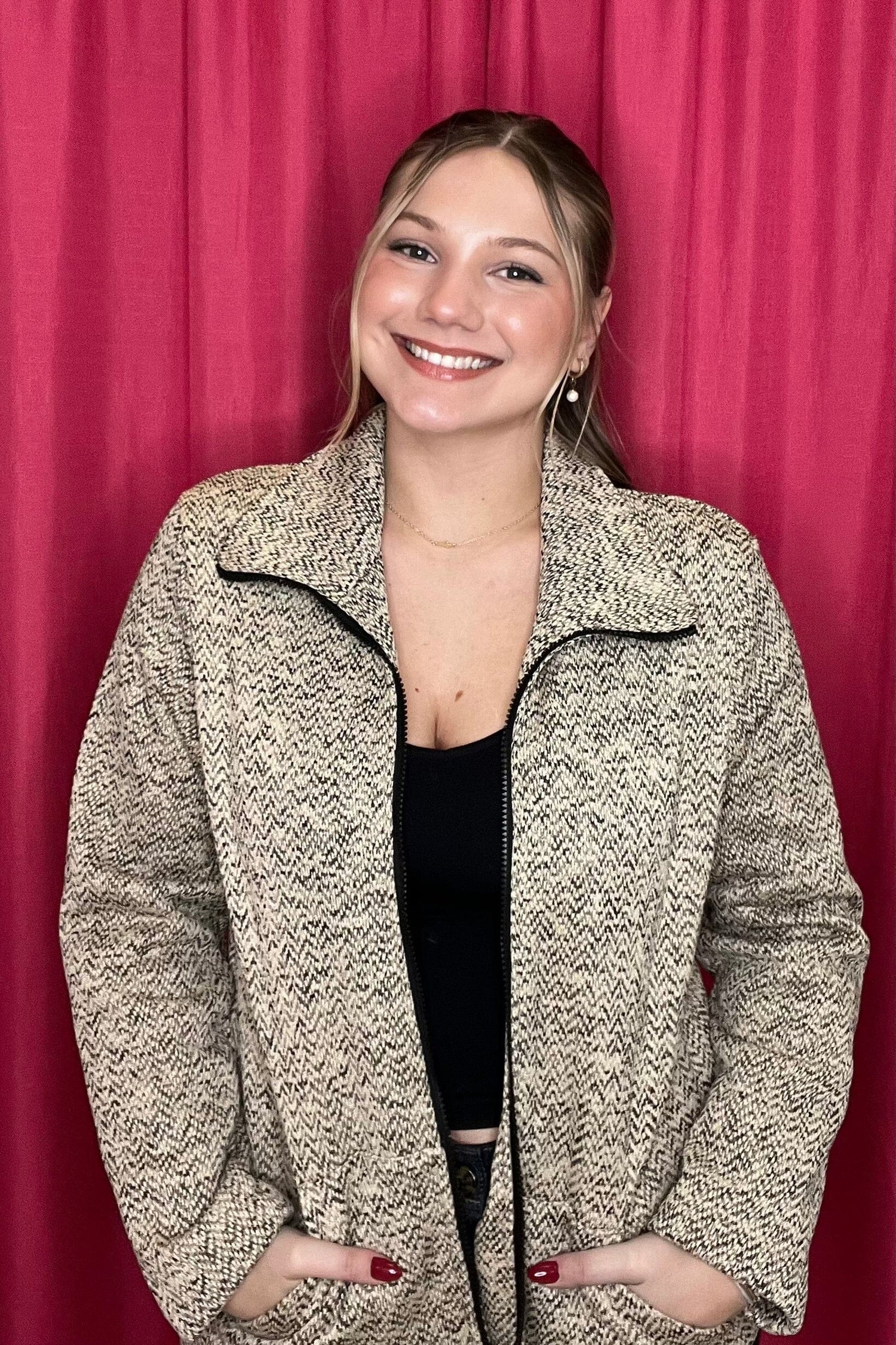 Long Sleeve Zip-Up Jacket w/Kangaroo Pocket JACKET SOUTHERN LADY 