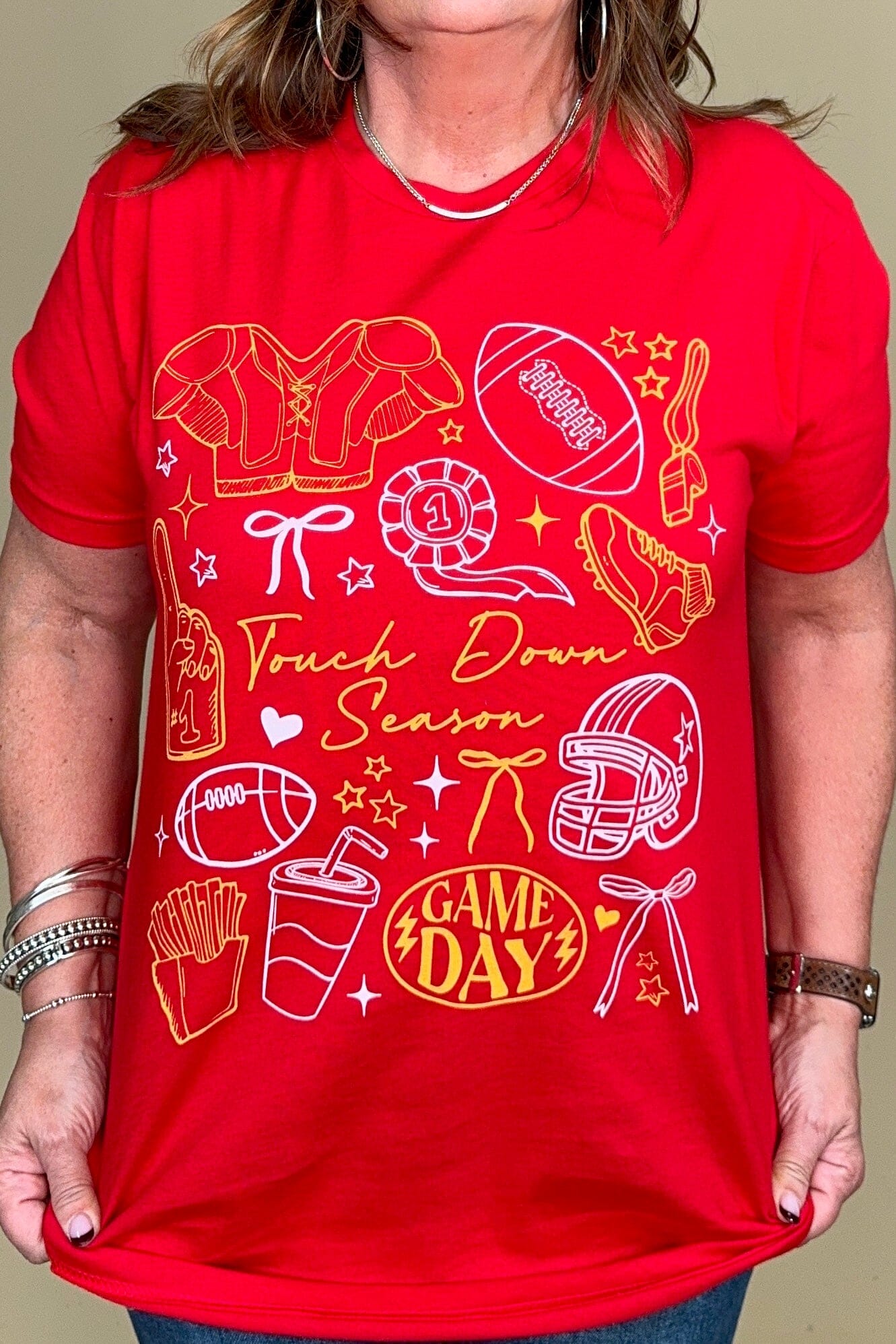 Touchdown Season Game Day Graphic Tee MISSY BASIC KNIT REBELROSE/ATTITUDETEES 