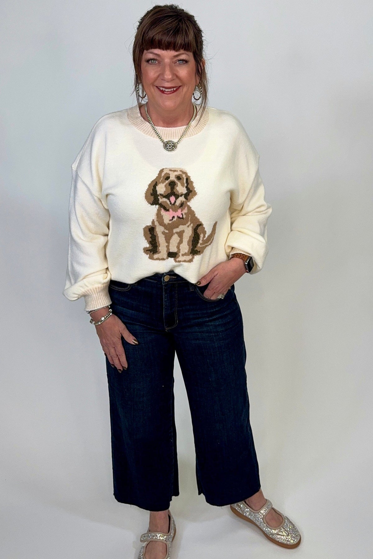 Dog Graphic Sweater SWEATER:~~Unassigned~~ VERYJ 