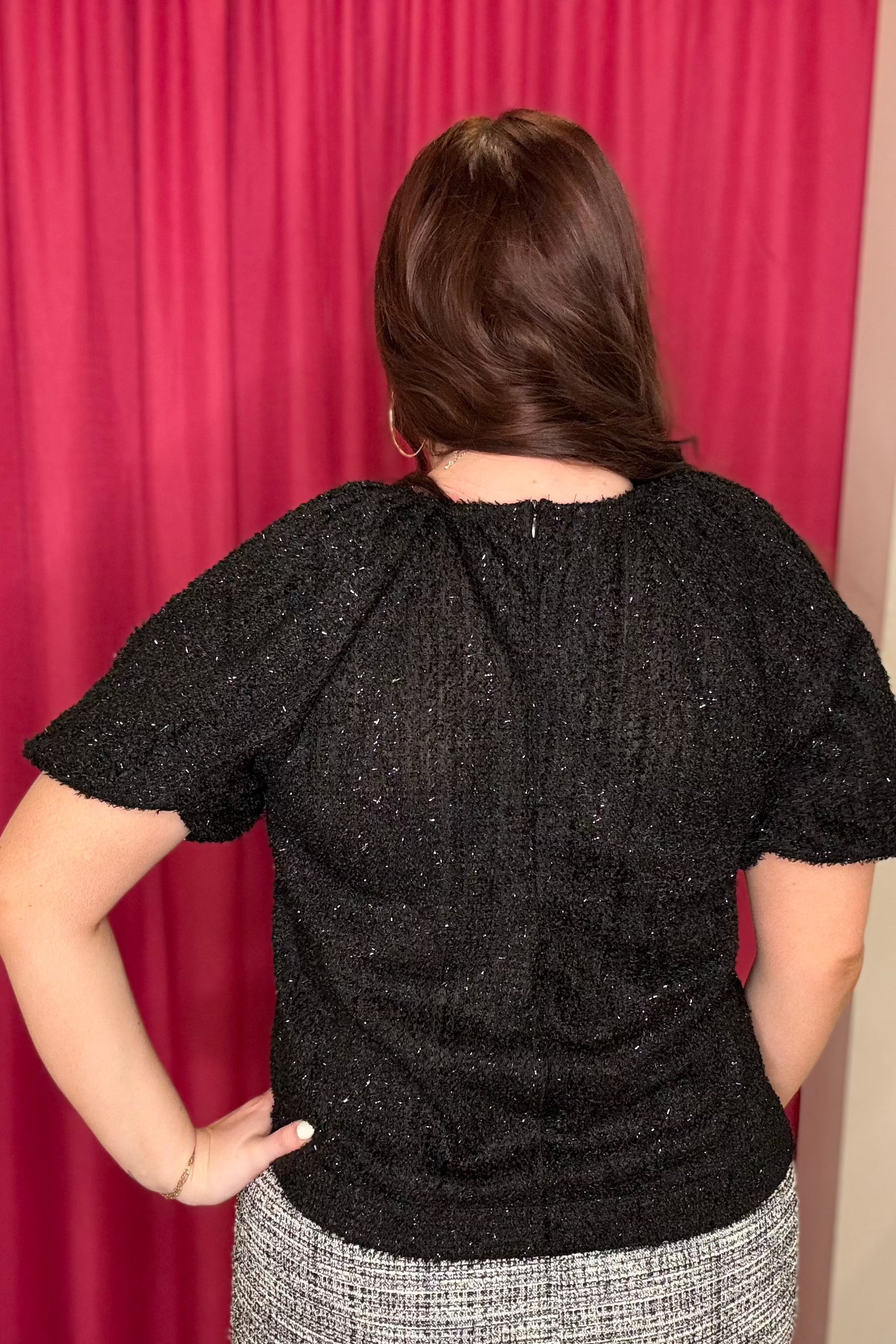 Puff Sleeve Shimmer Top JR TOP DRESSY GLAM 