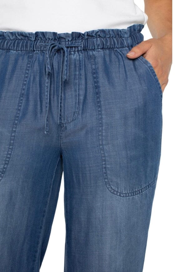 Pull On Tie Waist Wide Leg Ankle Pant BOTTOMS LIVERPOOL 