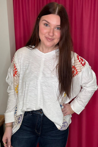 Long Sleeve with Granny Square Detail JRTOP CASUAL TOP K Lane&