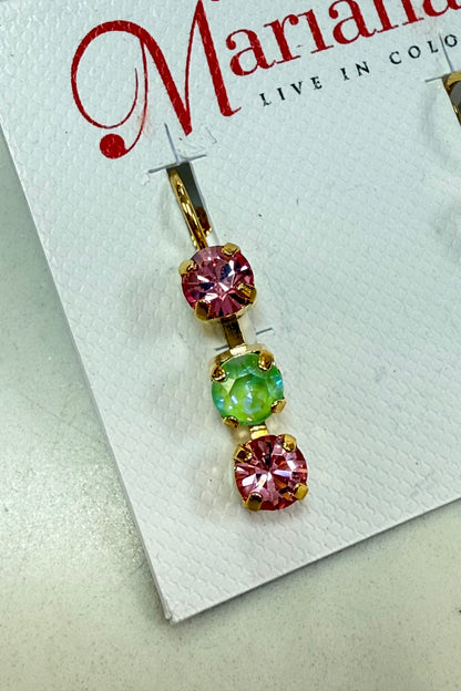 Petite 3 Stone Earrings in &quot;Parasol&quot; in Yellow Gold BETTERBRANDJEWELRY Mariana 