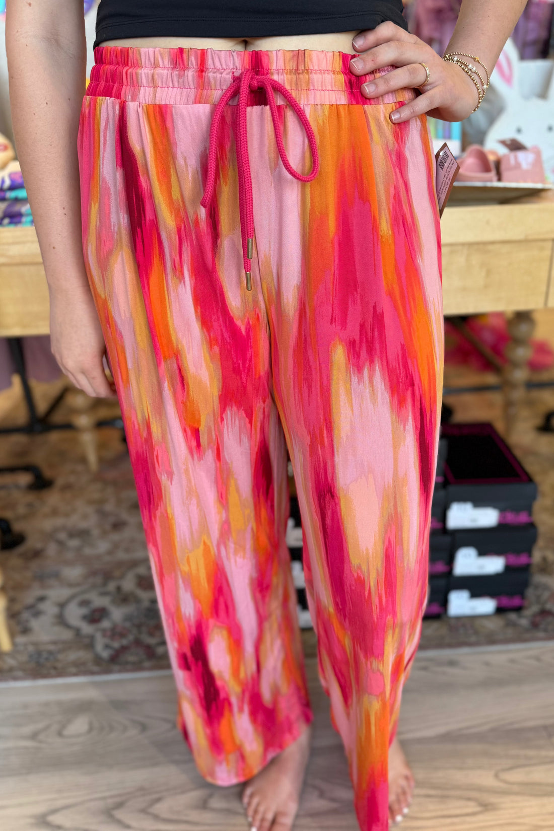 Wide Leg Printed Pant BOTTOMS ZAC &amp; RACHEL HIBPINKICE S 