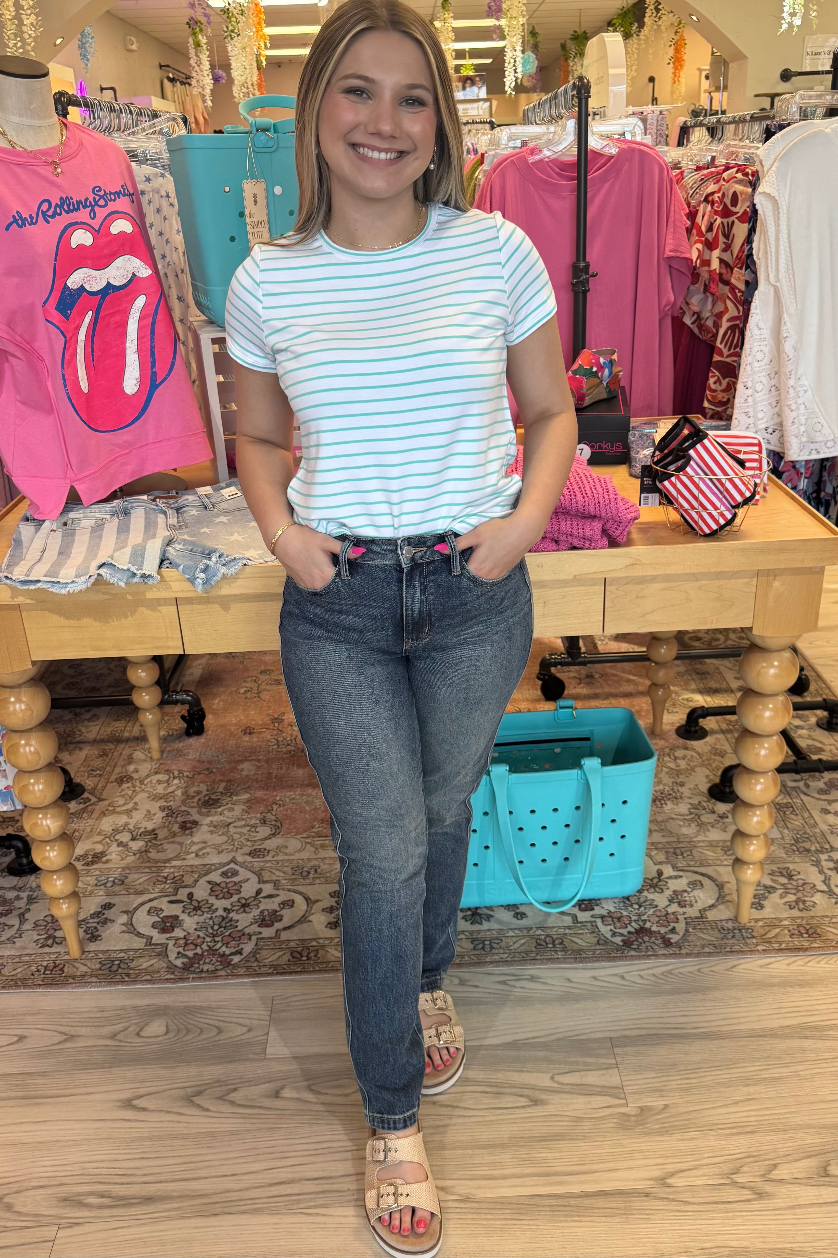 High Rise Rigid Magic Straight Leg 10.5&quot;/30&quot; JEANS JUDY BLUE 