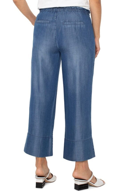Pull On Tie Waist Wide Leg Ankle Pant BOTTOMS LIVERPOOL 