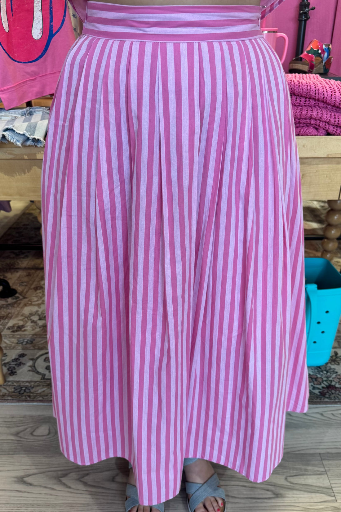Striped Maxi Skirt BOTTOMS ENTRO 