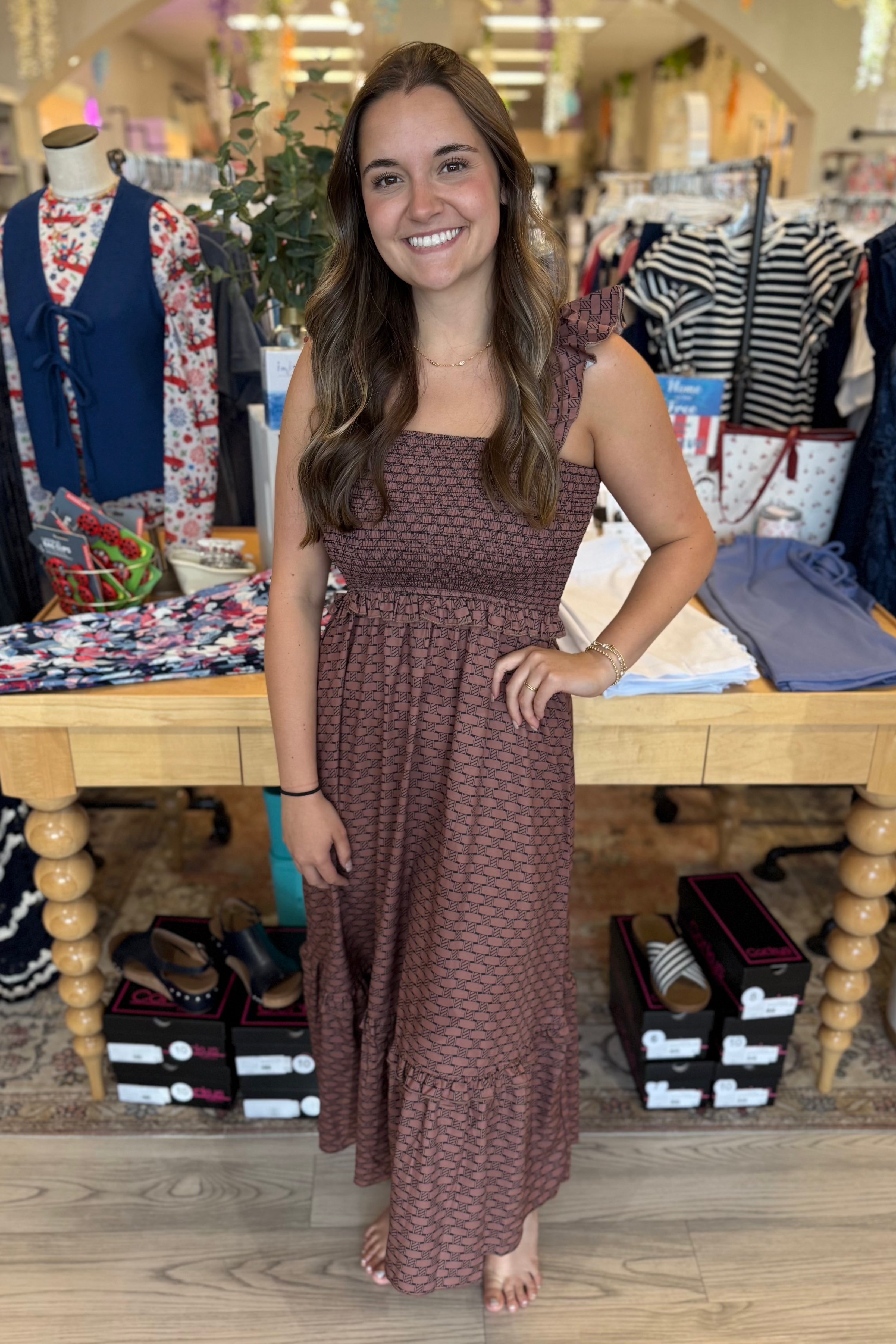 Sleeveless Smocked Dress DRESS STERLINGKREEK 