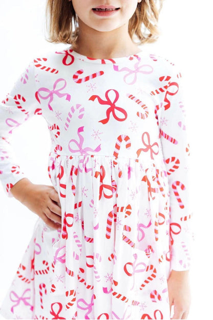Candy Cane Lane Long Sleeve Pocket Twirl Dress GIFT/OTHER MILA &amp; ROSE 