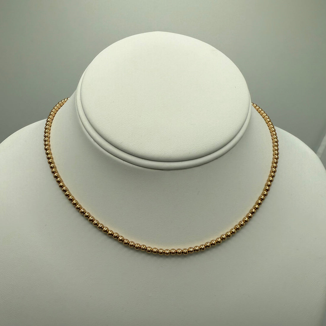 15" Choker Classic Gold 3mm Bead JEWELRY ENEWTON