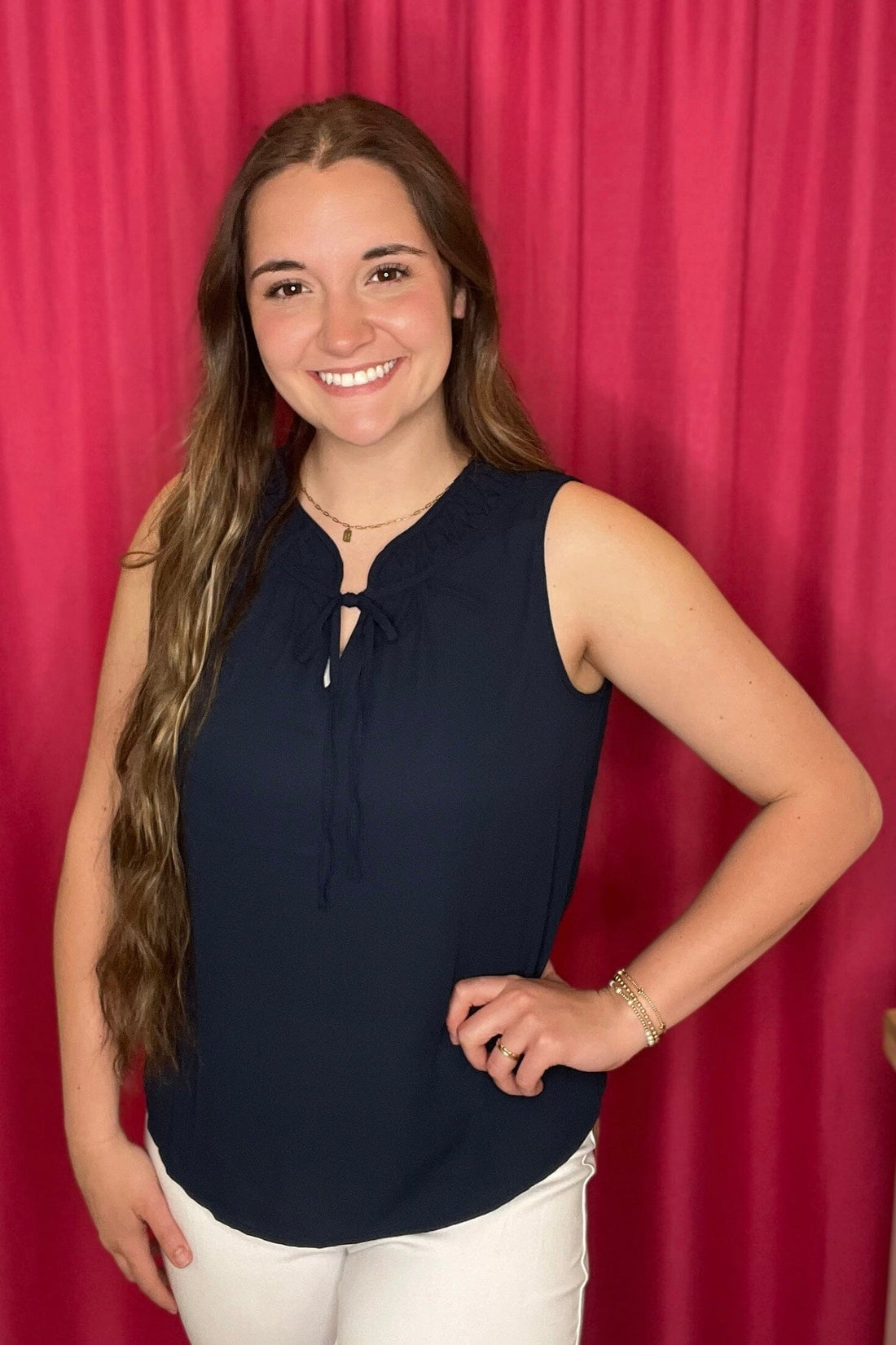 Tank with Ruffle Collar and Tie MISSY TOP SPECIAL ZAC & RACHEL