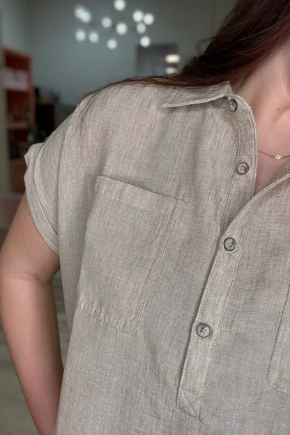 3/4 Button Down Short Sleeve Top MISSY TOP SPECIAL ZAC &amp; RACHEL 