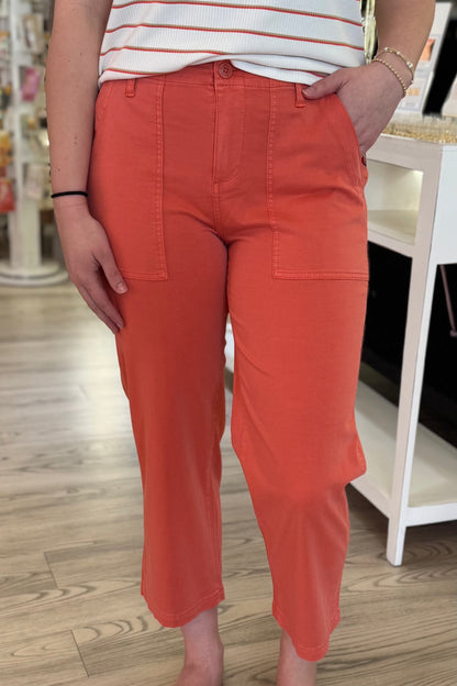 Cargo Wide Leg Crop 26&quot; BOTTOMS LIVERPOOL PAPAYA 0 