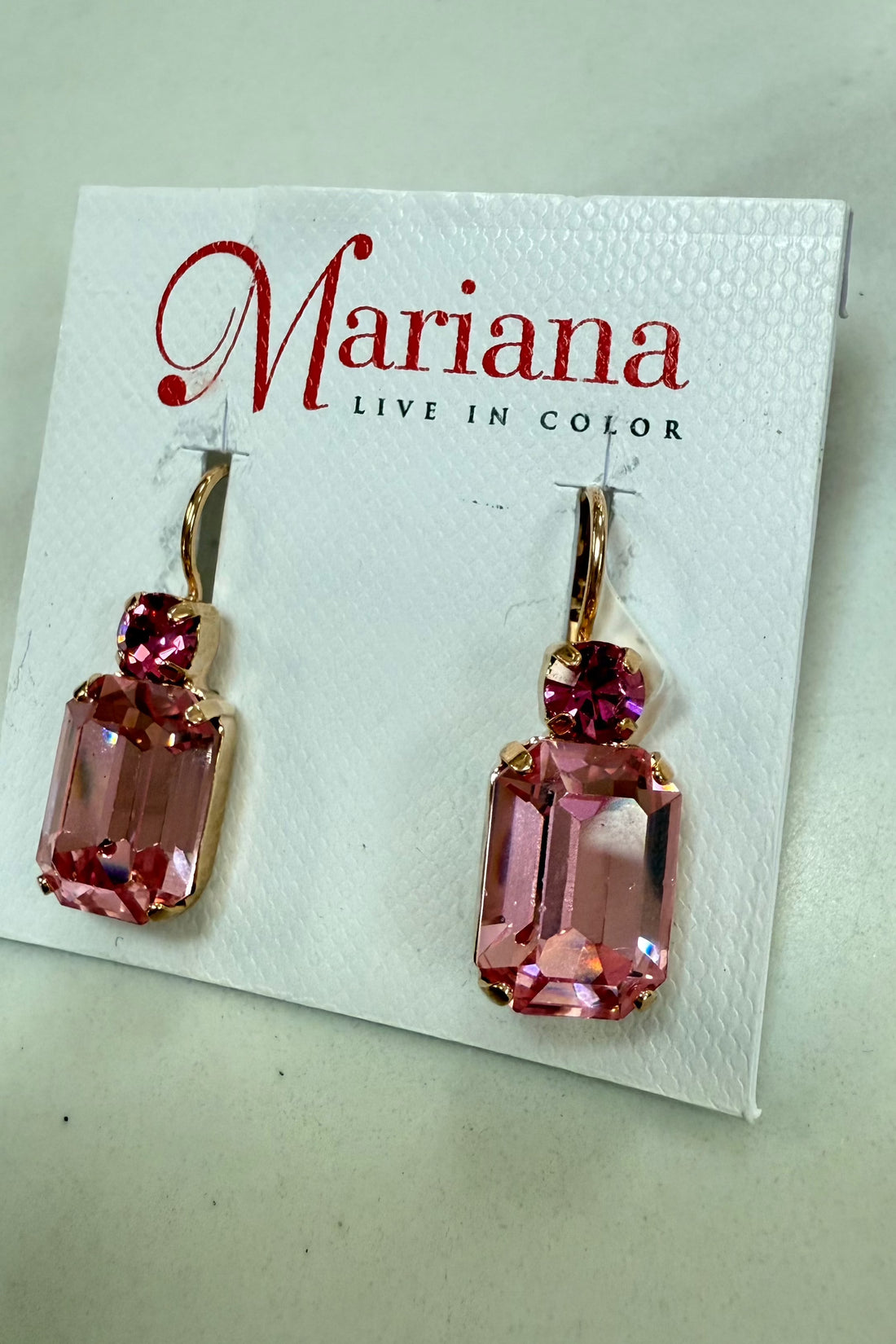 Emerald Cut and Round Earrings in &quot;Love&quot; in Rose Gold BETTERBRANDJEWELRY Mariana 