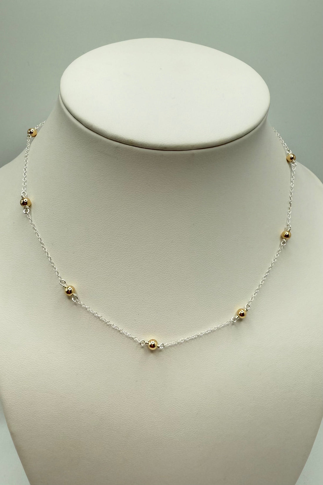 15" Choker Simplicity Chain Sterling Mixed Metal -Classic 4mm JEWELRY ENEWTON