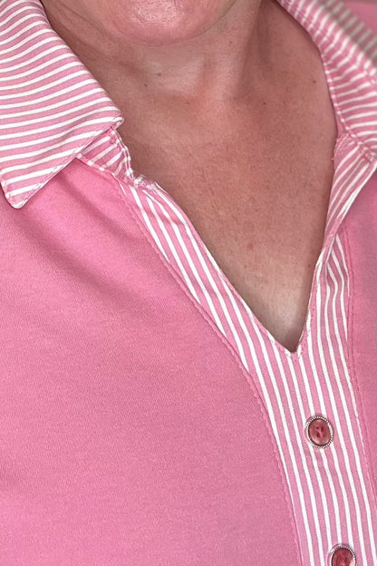 Short Sleeve Collared Top MISSY TOP SPECIAL SOUTHERN LADY 