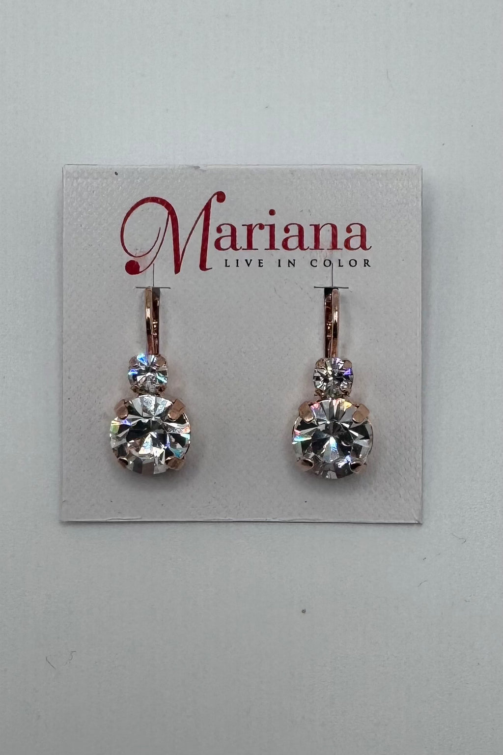 Lovable Double Stone Leverback Earrings in "On A Clear Day" BETTERBRANDJEWELRY Mariana 