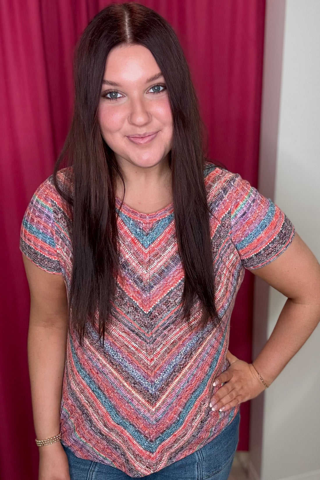 Short Sleeve Scoop Neck Printed Top MISSY TOP SPECIAL LIVERPOOL 