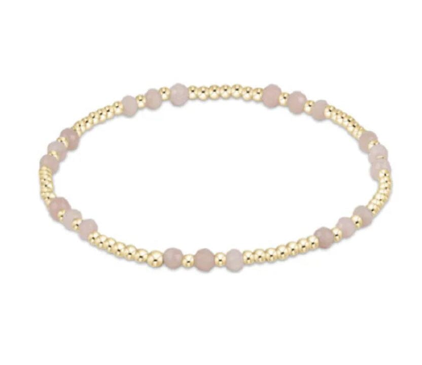 Gemstone Gold Joy Pattern 3mm Bead Bracelet-Pink Opal JEWELRY ENEWTON 