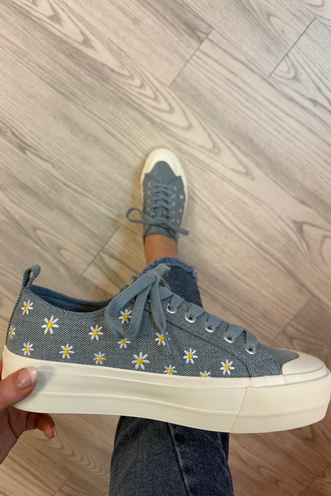 Take The Lead Denim Daisy Sneakers SHOES CORKYS