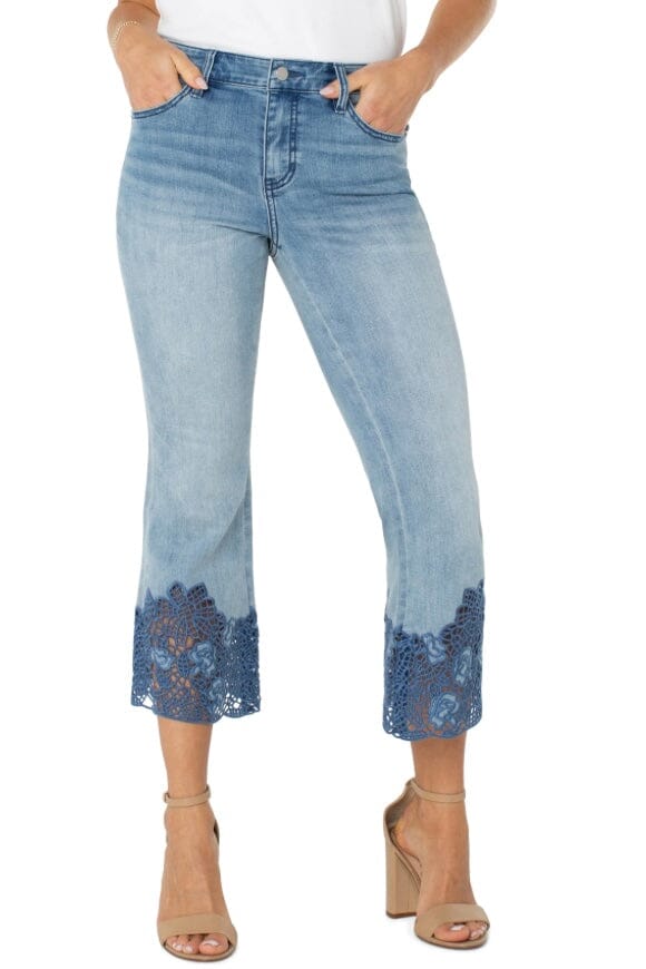 Hannah Crop Flare With Crochet Hem BOTTOMS LIVERPOOL 