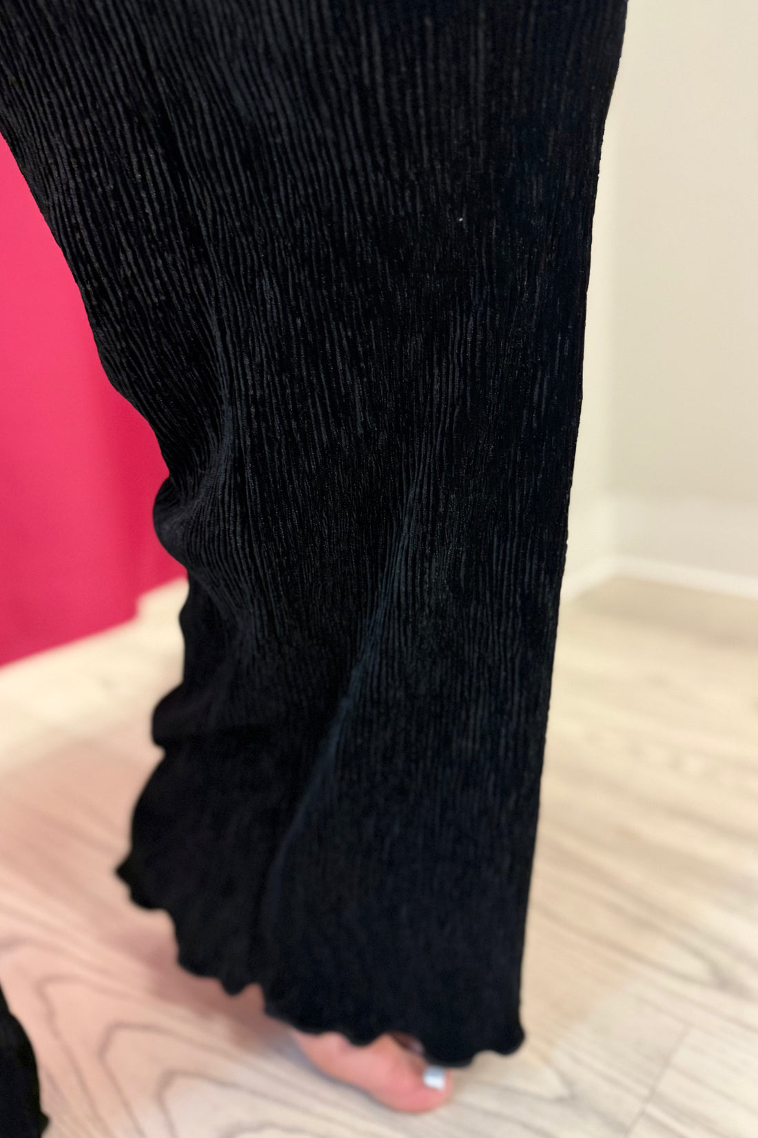 Crinkle Velvet Pull On Pants BOTTOMS HEM AND THREAD 