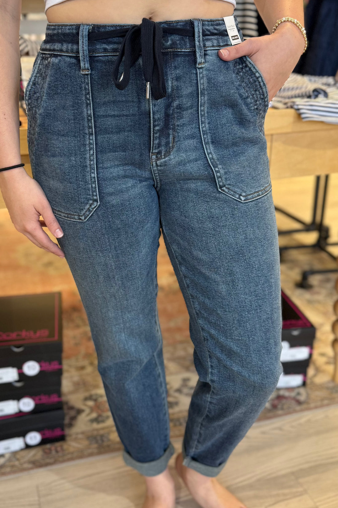 High Waist Vintage Wash Jogger JEANS JUDY BLUE