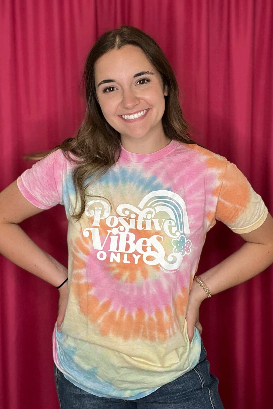 Positive Vibes Only T-Shirt MISSY BASIC KNIT SOUTHERN BLISS 