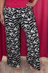 Wide Leg Printed Pant BOTTOMS ZAC & RACHEL BLACK/WHITE S 
