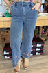 Embroidery Detail Wide Leg Jeans BOTTOMS Charlie B 