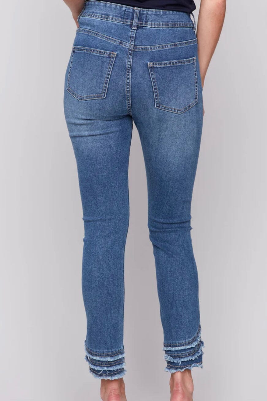 Frayed Hem Denim Pants BOTTOMS Charlie B 