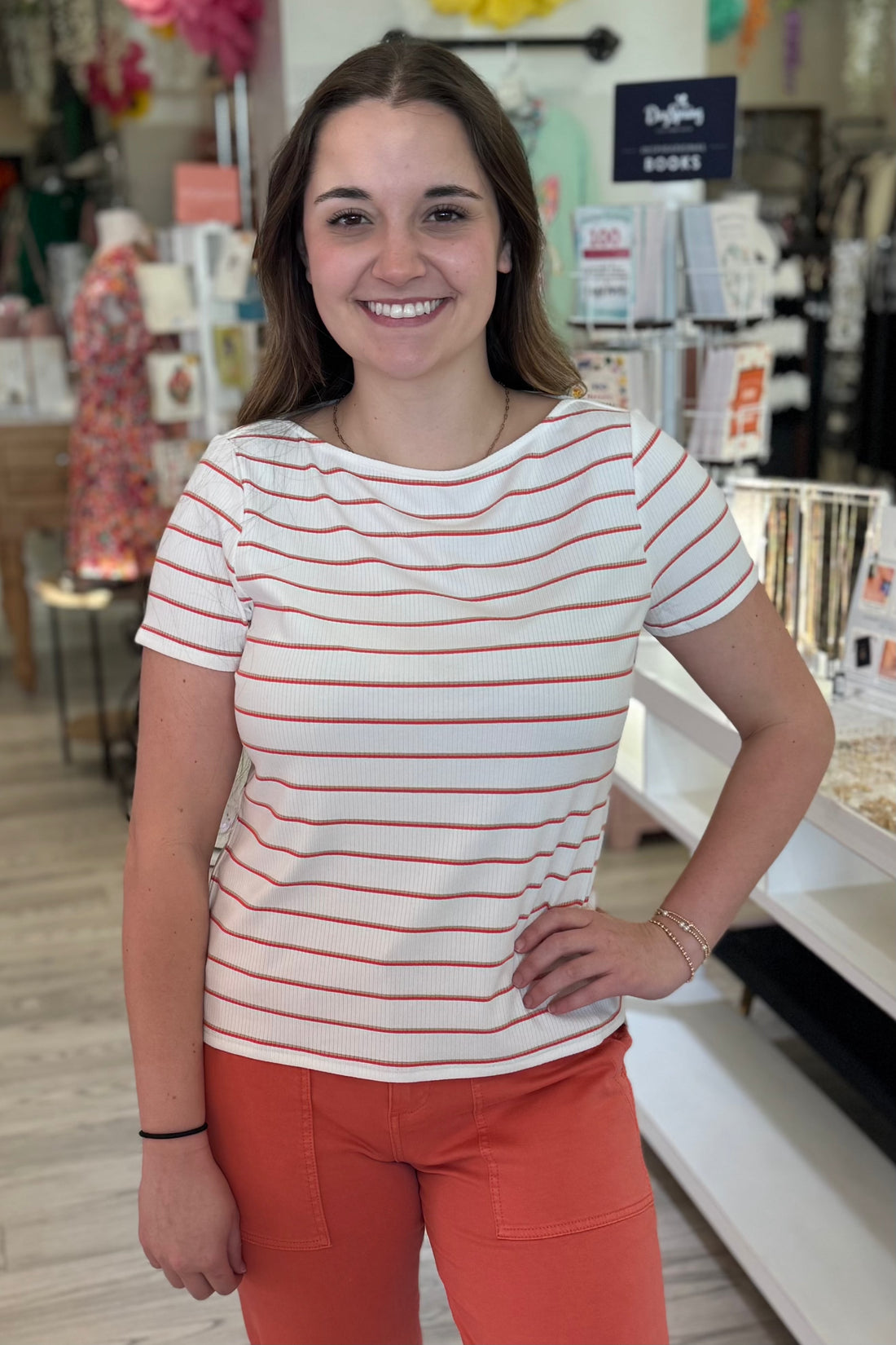 Short Sleeve Boatneck Knit Top MISSY BASIC KNIT LIVERPOOL 