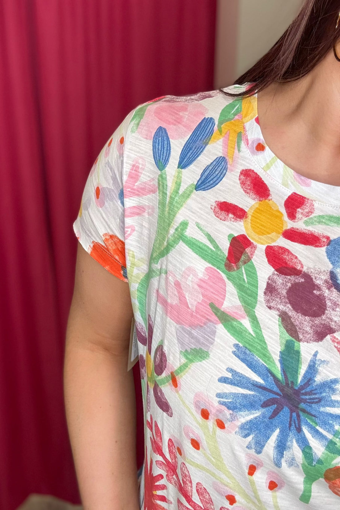 Short Sleeve Floral Printed Tee MISSY TOP SPECIAL Charlie B 