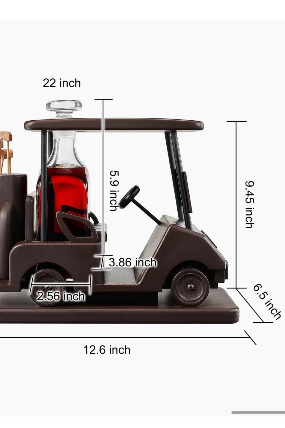 Wood Golf Cart Whiskey Decanter GIFT/OTHER THE WINE SAVANT 