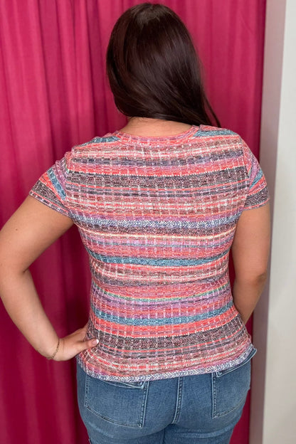 Short Sleeve Scoop Neck Printed Top MISSY TOP SPECIAL LIVERPOOL 