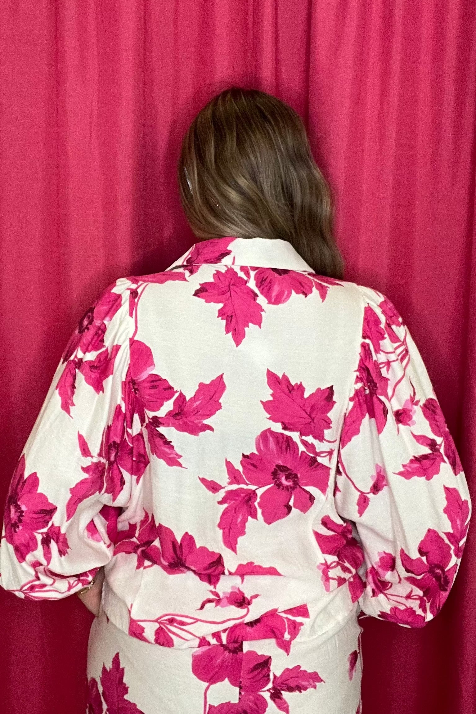 Collar Neck Button Down Batwing Top JR TOP DRESSY GLAM 