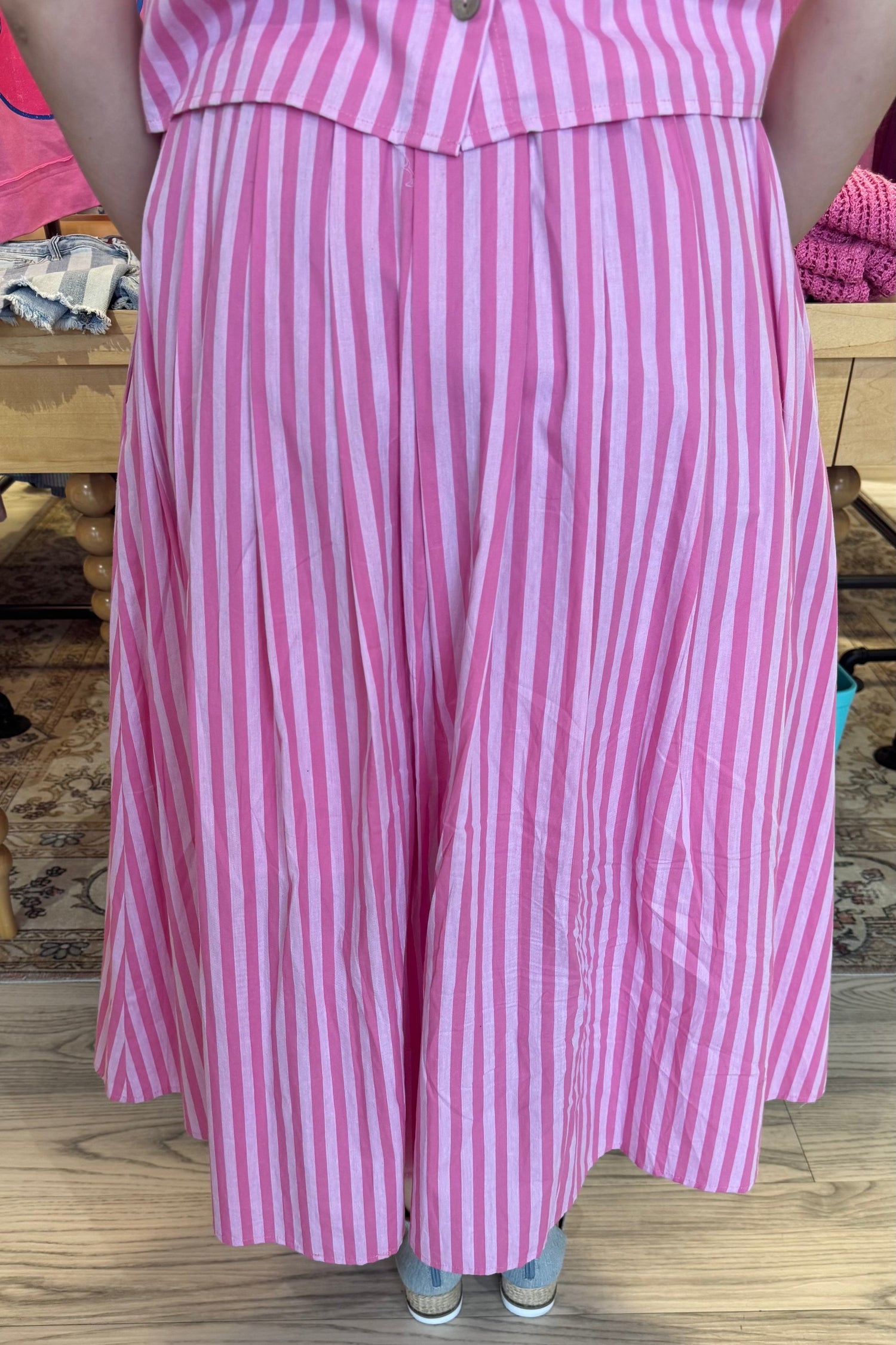 Striped Maxi Skirt BOTTOMS ENTRO 