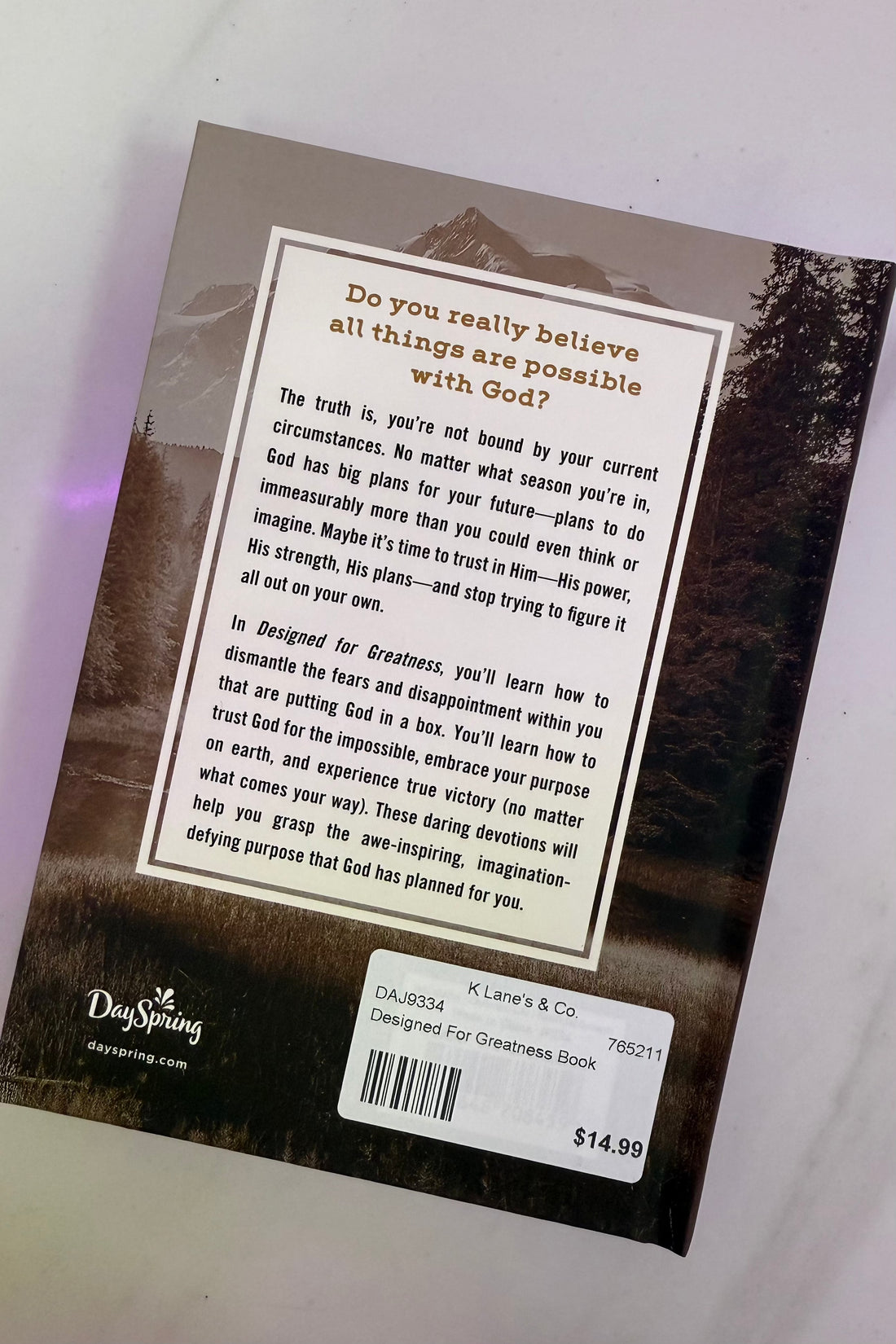 Designed For Greatness Book GIFT/OTHER DAYSPRING 
