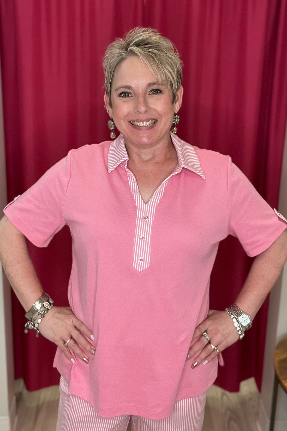 Short Sleeve Collared Top MISSY TOP SPECIAL SOUTHERN LADY