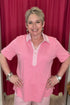 Short Sleeve Collared Top MISSY TOP SPECIAL SOUTHERN LADY 