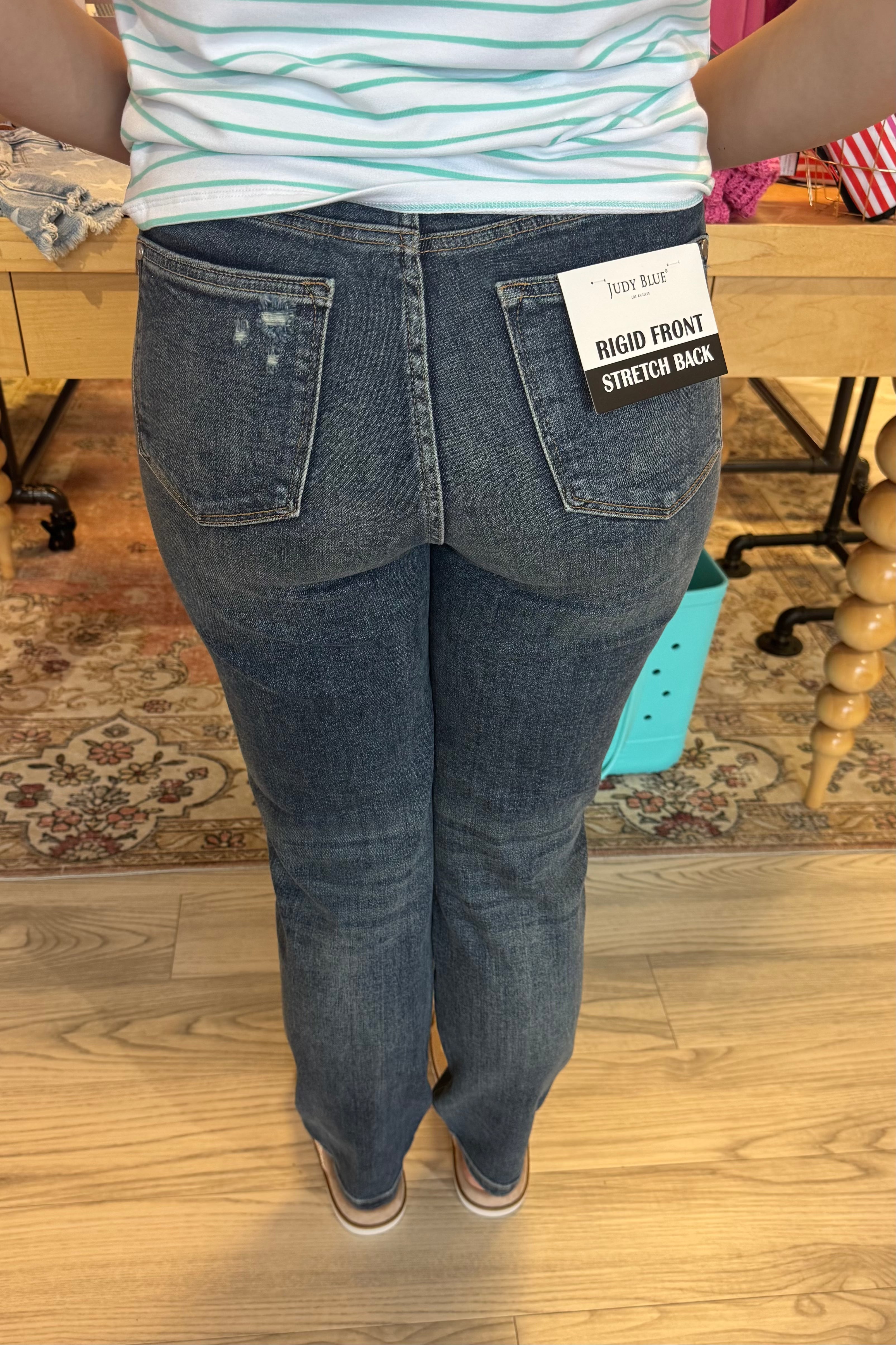 High Rise Rigid Magic Straight Leg 10.5&quot;/30&quot; JEANS JUDY BLUE 