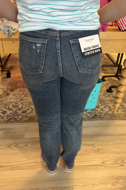 High Rise Rigid Magic Straight Leg 10.5&quot;/30&quot; JEANS JUDY BLUE 