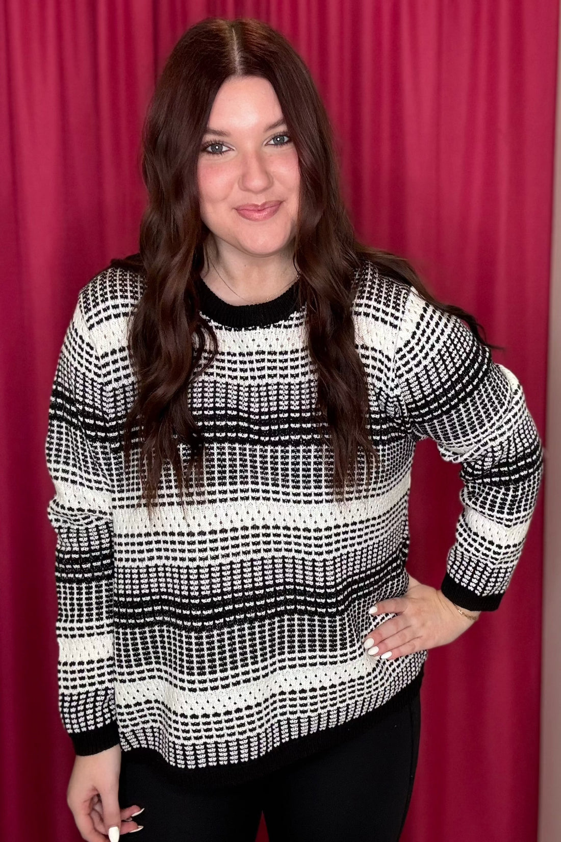 Long Sleeve Knit Sweater SWEATER SOUTHERN LADY 