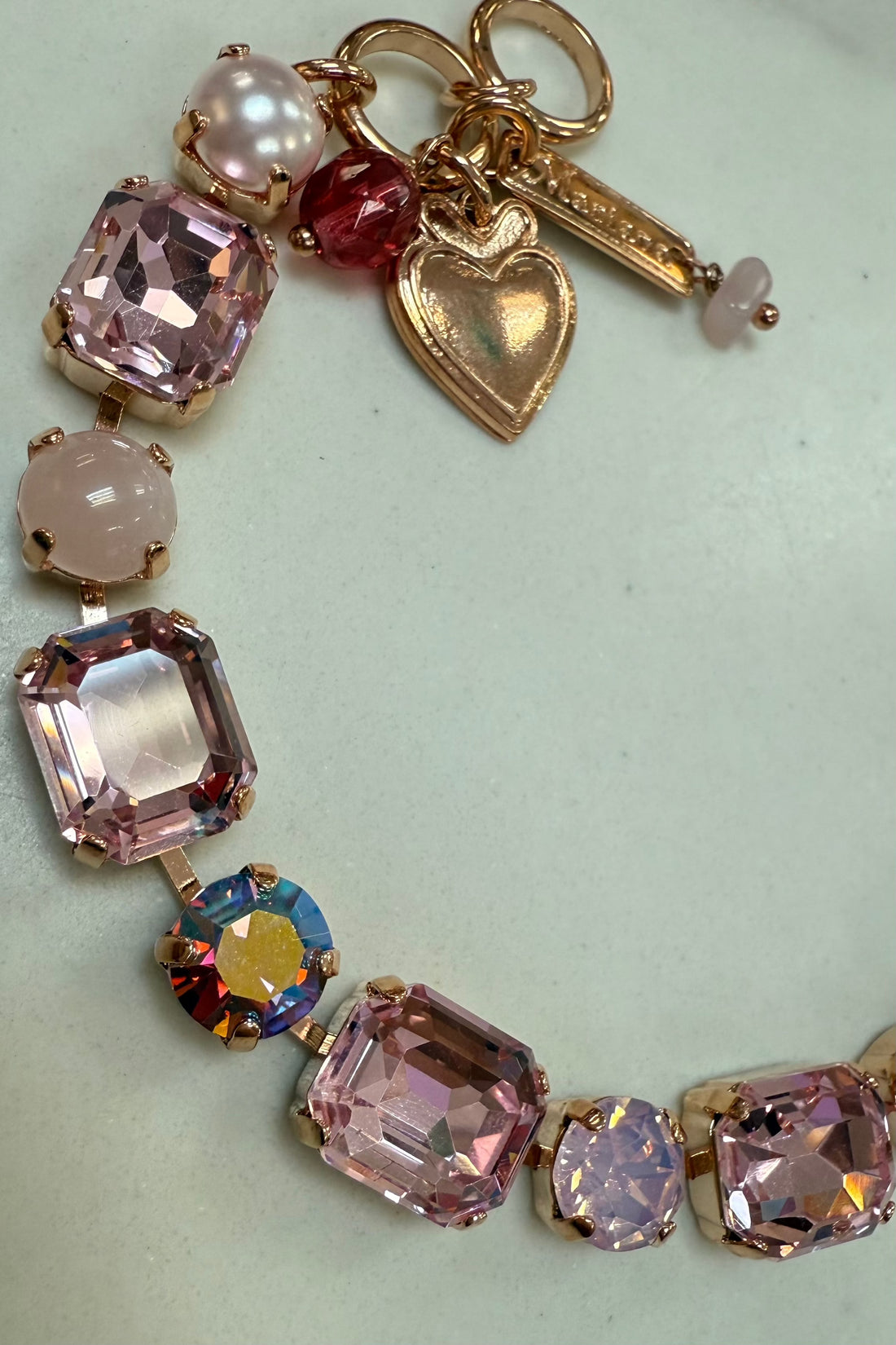Emerald Cut and Round Bracelet in &quot;Love&quot; in Rose Gold BETTERBRANDJEWELRY Mariana 