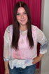 Printed Fishnet Crochet Sweater MISSY TOP SPECIAL Charlie B WATERCOLOR XS 