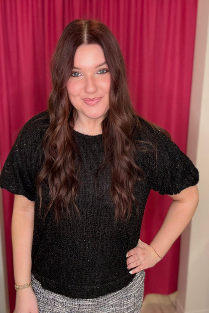 Puff Sleeve Shimmer Top JR TOP DRESSY GLAM 