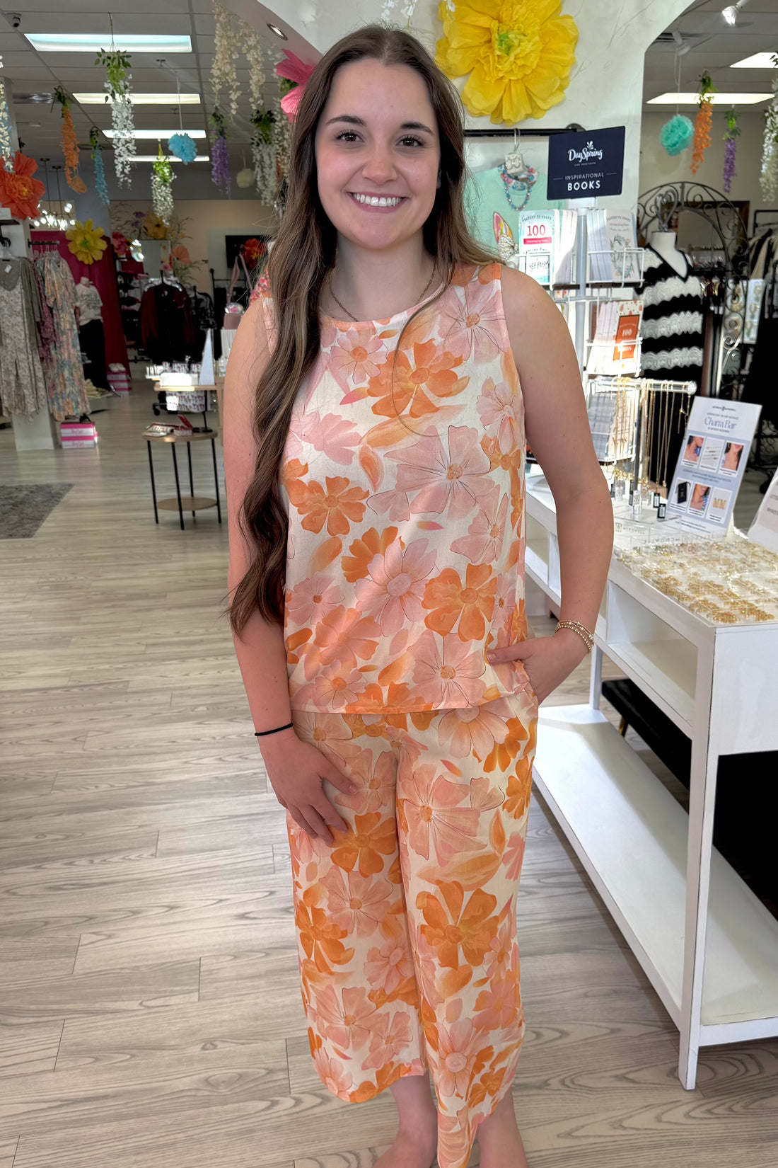 Pull On Printed Linen Stretch Pants BOTTOMS Charlie B 